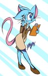 2023 anthro biped blue_body blue_eyes blue_fur blue_hair bottomwear buckteeth clothed clothed_anthro clothed_female clothing colored digital_drawing_(artwork) digital_media_(artwork) female female_anthro freckles fur hair hi_res kamykam mammal mia_mouse mouse murid murine pencil_skirt rodent skirt solo tail teeth topwear whiskers