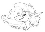 anthro ear_piercing grin hair male piercing profile side_profile side_shave smile solo teeth_showing wavy_hair honeytongue aorpheat fish marine shark black_and_white hi_res monochrome sketch