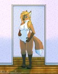 anthro doorway female pregnant solo fruitbuffalo chaseb2 canid canine fox mammal absurd_res hi_res