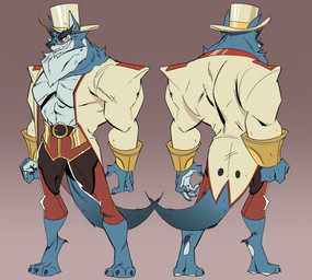 anthro magedon male solo fairy_tales big_bad_wolf canid canine canis mammal wolf absurd_res hi_res model_sheet tagme