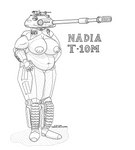 armor belly biceps big_belly big_breasts breasts clothed clothing deep_navel female gun hands_on_hips head_cannon machine machine_gun musclegut muscular navel nipples not_furry ranged_weapon slightly_chubby slightly_chubby_female solo t-10_(tank) tank topless tracked_vehicle vehicle weapon panzerschreckleopard nadia_(panzerschreckleopard) humanoid living_machine living_tank living_vehicle 2022 absurd_res hi_res monochrome