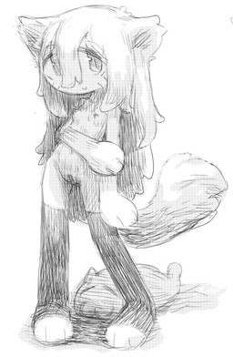 3_fingers anthro black_clothing black_legwear black_thigh_highs breasts catball clothing crossgender female fingers fluffy fluffy_tail footwear footwear_only genitals hair legwear long_hair looking_at_viewer mostly_nude nipples small_breasts smile smiling_at_viewer socks socks_only solo standing tail thigh_highs vulva young archeryves 90_percent_studios purrfect_apawcalypse angel_grimalkin domestic_cat felid feline felis mammal monochrome