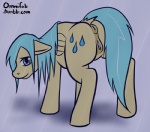 anus blue_hair cutie_mark feathered_wings feathers female feral fur genitals hair pussy raining solo wet wings yellow_body yellow_fur omnifob friendship_is_magic hasbro my_little_pony mythology raindrops_(mlp) equid equine mammal mythological_creature mythological_equine pegasus low_res