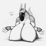 3_fingers anthro big_breasts biped breast_rest breasts cross-popping_vein female fingers huge_breasts nipples non-mammal_nipples solo text returnaddress fair_argument_(meme) s1erra_(returnaddress) synth_(vader-san) 1:1 2024 english_text greyscale meme monochrome