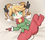 antlers clothed clothing feet female hair holidays horn legwear looking_at_viewer lying short_stack solo spread_legs spreading tights topwear mondocool4 christmas league_of_legends riot_games tencent poppy_(lol) snow_fawn_poppy_(lol) deer mammal yordle