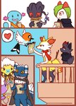 2_tails 3_panel_comic ambiguous_gender anthro bag banette beak biped blue_body blue_eyes blush braixen brown_eyes cape clothing comic digital_media_(artwork) drifloon feathered_wings feathers feral flavia-elric fletchling fluffy fluffy_tail fur generation_2_pokemon generation_3_pokemon generation_4_pokemon generation_5_pokemon generation_6_pokemon green_hair group hair hi_res holding_object holding_paper kirlia legendary_pokemon meowstic multi_tail nintendo open_mouth open_smile paper pokemon pokemon_(species) pokemon_mystery_dungeon pupils purple_body quadruped red_scarf regigigas scarf shiny_pokemon sitting smile spike_chunsoft stick tail tail_feathers white_pupils white_sclera wings wooper yellow_body yellow_sclera zipper zipper_mouth zorua