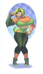 anthro big_breasts bottomwear breasts clothing eye_through_hair female flexing footwear hair huge_breasts looking_at_viewer muscular muscular_female pants shoes solo sweatpants translucent translucent_hair wristband bigdad activision crash_bandicoot_(series) crash_team_racing_(series) ami_bandicoot bandicoot felid leopard mammal marsupial pantherine 2022 absurd_res hi_res