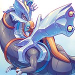 ambiguous_gender crown duo hands_together headgear hug riding rubbing_head tendrils ranabysson nintendo pokemon deoxys generation_3_pokemon generation_5_pokemon kyurem legendary_pokemon normal_forme_deoxys normal_kyurem pokemon_(species) 1:1 hi_res