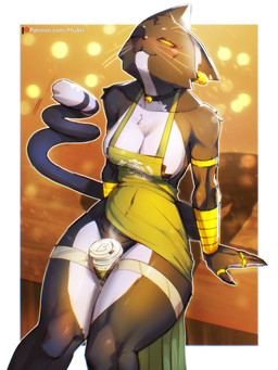 :3 animal_ears anthro apron apron_aside apron_only arm_support arm_tuft athletic athletic_anthro athletic_female bell bell_collar beverage big_breasts black_body black_fur blurred_background blush bracelet breasts chest_tuft choker claws cleavage clothed clothing coffee coffee_cup coiled_tail collar container cup ear_piercing ear_ring eyelashes female female_anthro finger_claws framed fur inner_ear_fluff jewelry leg_wrap leg_wraps looking_at_viewer makeup mascara medium_breasts multicolored_body multicolored_fur navel_outline necklace nipple_tape object_between_legs one_ear_up one_eye_closed orange_sclera pasties piercing pubes ring ring_piercing shoulder_tuft side_boob sitting skimpy smile solo tail tape text thick_thighs tuft two_tone_body two_tone_fur whiskers white_body white_inner_ear_fluff wide_hips wraps wristband yellow_eyes yellow_sclera muart242 starbucks bacardi_(muart242) domestic_cat felid feline felis mammal 2022 3:4 hi_res portrait three-quarter_portrait url
