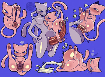ambiguous_gender ambiguous_penetrated animal_genitalia belly belly_expansion belly_inflation big_penis blush bodily_fluids cloaca cloacal cloacal_penetration cum cum_inflation cum_inside cum_overflow ejaculation expansion genital_fluids genitals huge_penis hyper hyper_genitalia hyper_penis inflation male male/ambiguous male_penetrating male_penetrating_ambiguous open_mouth pawpads penetration penis sex size_difference smaller_penetrated spread_cloaca spreading tapering_penis dalipuff nintendo pokemon generation_1_pokemon legendary_pokemon mew_(pokemon) mewtwo pokemon_(species) digital_media_(artwork)