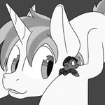 cuddling duo ears_down feral horn looking_at_another lying macro male male/male on_front pivoted_ears size_difference uncomfortable goattrain hasbro my_little_pony mythology fan_character snap_feather equid equine horse mammal mythological_creature mythological_equine pony unicorn 1:1 2014 monochrome