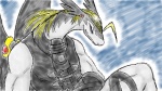 anthro feathered_wings feathers male solo wings coochan legendz mythology ranshiin dragon feathered_dragon feathered_scalie mythological_creature mythological_scalie scalie