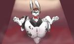 anthro bow_(feature) bow_tie clothing costume female genitals pussy solo disnomia lagomorph leporid mammal rabbit