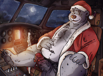 aircraft airplane anthro balls belly big_balls big_belly big_penis bodily_fluids bow_ribbon briefs chair chest_tuft christmas_clothing christmas_headwear claws clothed clothing clothing_aside cockpit costume crescent_moon duo erection finger_claws fur furniture genital_fluids genitals glans grey_body grey_fur hand_on_belly hat head_tuft headgear headwear holidays inside_airplane male moon musclegut muscular navel night open_clothing open_mouth open_robe open_shirt open_topwear overweight overweight_anthro overweight_male pawpads penis precum pubes raised_leg robe santa_costume santa_hat shirt sitting smile smiling_at_viewer star sweat teeth_showing thick_penis tighty_whities toe_claws topwear tuft underwear underwear_aside vehicle vein veiny_penis white_briefs white_clothing white_underwear cosmic51moon christmas disney talespin the_jungle_book baloo bear mammal hi_res