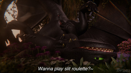 ambiguous_gender ambiguous_slit anus black_body black_scales claws detailed_background feral fin finger_claws fingering flower forest forest_background green_eyes lying membrane_(anatomy) membranous_wings nature nature_background on_back plant scales slit_fingering slit_masturbation slit_play smug solo tail teeth text toe_claws tree wings dewith dreamworks european_mythology how_to_train_your_dragon mythology dragon fury_(httyd) mythological_creature mythological_scalie night_fury scalie western_dragon 16:9 3d_(artwork) blender_(artwork) blender_cycles_(artwork) digital_media_(artwork) english_text hi_res widescreen