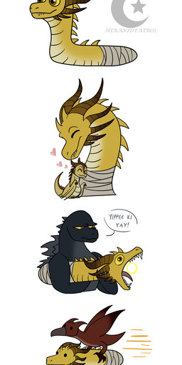 ambiguous_gender anthro bandage feral flying group head_only horn male neonate shooting simple_background teeth text tongue white_background wings young young_ambiguous young_feral herakidpatrol godzilla_(series) mythology toho godzilla kevin_(godzilla) rodan_(toho) dragon kaiju lizard monster mythological_creature mythological_scalie reptile scalie 2020 comic digital_drawing_(artwork) digital_media_(artwork) hi_res signature