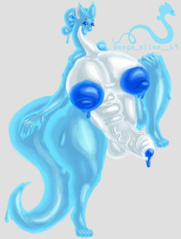 big_breasts big_butt big_nipples bodily_fluids breasts butt genitals gynomorph herm huge_breasts huge_butt huge_nipples humanoid_genitalia humanoid_penis hyper hyper_breasts hyper_butt hyper_nipples intersex lactating nipples penis slime solo thick_thighs mega_slime reptile scalie snake absurd_res hi_res