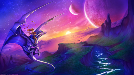 ambiguous_gender canyon detailed_background duo female feral flying membrane_(anatomy) membranous_wings outside riding river sky star starry_sky sun sunset tail wings neytirix mythology dragon human mammal mythological_creature mythological_scalie scalie 16:9 hi_res widescreen