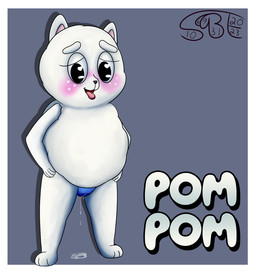 anthro aroused blush bodily_fluids breath clothed clothing female genital_fluids heart_eyes heart_symbol loli looking_at_viewer panting smile solo thong tongue tongue_out topless underwear vaginal_fluids wet young young_anthro sexybigears69 bluey_(series) pom_pom_(bluey) canid canine canis domestic_dog mammal pomeranian spitz hi_res