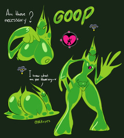 anus areola big_breasts big_butt bottom_heavy breasts butt dialogue empty_eyes eyelashes featureless_chest female flat_chested genitals green_areola green_background green_body green_eyes green_nipples huge_breasts huge_butt mouthless nipples simple_background solo text thick_thighs vulva wide_hips mckeyes ben_10 cartoon_network chaquetrix goop_(ben_10) alien alien_humanoid goo_creature goo_humanoid humanoid polymorph_(ben_10) absurd_res hi_res