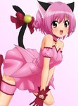 accessory bell blush breasts choker clothing dress female furgonomics gloves hair handwear jewelry looking_at_viewer necklace open_mouth pink_eyes pink_hair simple_background smile solo tail tail_accessory tail_bell sugimura_tomokazu tokyo_mew_mew mew_ichigo animal_humanoid cat_humanoid felid felid_humanoid feline feline_humanoid humanoid mammal mammal_humanoid 2017 absurd_res hi_res