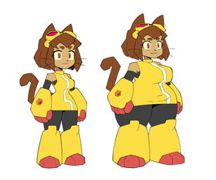 anthro armor before_and_after belly big_breasts biped boots breasts brown_body brown_hair clothed clothing curvy_figure dress expansion eyewear eyewear_on_head female footwear gloves goggles goggles_on_head hair handwear leggings legwear minidress navel_outline overweight overweight_anthro overweight_female pink_eyes redesign shoes simple_background slightly_chubby slightly_chubby_anthro slightly_chubby_female smile solo standing style_emulation tail thick_thighs weight_gain whiskers white_background wide_hips seatbelt_(artist) gameoverse glitch_productions kit_bodega domestic_cat felid feline felis mammal 2026 digital_drawing_(artwork) digital_media_(artwork) full-length_portrait hi_res meme portrait