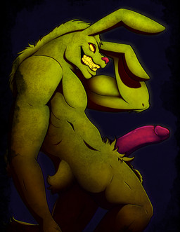 anthro butt dirty erection flexing fluffy fur genitals hairy long_ears machine male muscular nude penis rotting scut_tail sharp_teeth short_tail snarling solo tail teeth teeth_showing thick_penis yellow_body yellow_eyes jerbobaloca five_nights_at_freddy's five_nights_at_freddy's_3 scottgames spring_bonnie_(fnaf) springtrap_(fnaf) animatronic lagomorph leporid mammal rabbit robot absurd_res hi_res
