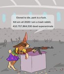 ak_platform anthro assault_rifle blood bodily_fluids bottomwear clothed clothing female fur furgonomics gun profanity ranged_weapon rifle skirt solo tail tail_through_skirt text type_56s weapon wounded coracleboat pixile_studios super_animal_royale lagomorph leporid mammal rabbit english_text meme