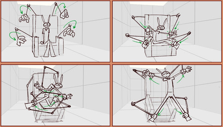 4_fingers ankle_grab anthro arm_grab biped bottomwear chair clenched_teeth clothed clothed_anthro clothed_male clothing ears_up fingers furniture gloves handwear leg_grab male male_anthro mechanical_arm on_chair pants rabbit_ears restrained shirt sitting sitting_on_chair slim slim_anthro slim_male solo storyboard straight_arms straight_legs struggling teeth topwear wide_eyed wrist_grab gooseworx glitch_productions the_amazing_digital_circus jax_(tadc) lagomorph leporid mammal rabbit 2024 concept_art greyscale monochrome multiple_images official_art sketch