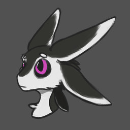4_ears ambiguous_gender anthro black_body black_feathers black_fur black_sclera feathers fur grey_background looking_aside mouth_closed multi_ear multicolored_body multicolored_fur purple_eyes simple_background solo three-quarter_view tuft tufted_fur two_tone_body two_tone_fur white_body white_feathers white_fur deme_dragun fyr_(fenrir784) avali avian bird 1:1 2022 colored digital_drawing_(artwork) digital_media_(artwork) headshot_portrait portrait maleherm_(lore)