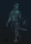 anthro bottomwear clothing flail grey_background holding_object holding_shield holding_weapon loincloth looking_forward male melee_weapon muscular muscular_anthro muscular_male shield simple_background solo spikes spikes_(anatomy) standing tail weapon babanasaur babanasaur_(babanasaur) dinosaur prehistoric_species reptile scalie 2021 digital_media_(artwork) hi_res