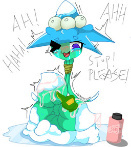bodily_fluids clothing crying_laughing feet female foot_fetish gloves handwear laugh leaf lube plant scratches snow tears hamimelon_(artist) electronic_arts plants_vs._zombies popcap_games missile_toe_(pvz)