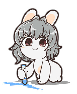 all_fours alternate_species anthro bangs bent_leg blush blush_lines closed_smile crayon drawing_(action) eyebrow_through_hair eyebrows eyelashes eyelashes_through_hair fangs featureless_feet feet female female_anthro fur furrification grey_eyebrows grey_hair grey_outline hair happy holding_crayon lidded_eyes light long_ears markings medium_hair mitten_hands mole_(marking) mouth_closed no_pupils noseless nude nude_anthro nude_female outline rabbidification red_eyes right-handed simple_background smile solo tan_eyelids tan_inner_ear teeth translucent translucent_hair white_background white_body white_fur charisuke cygames idolmaster_cinderella_girls raving_rabbids rayman_(series) ubisoft yume_narumiya lagomorph mammal rabbid 2024 absurd_res colored digital_drawing_(artwork) digital_media_(artwork) full-length_portrait hi_res japanese_description lighting portrait shaded simple_shading