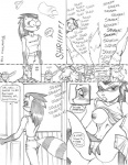 2003 annoyed anthro areola bottomwear breasts canid canine canis claws clothed clothing comic discarded_clothing door dynotaku dynotaku_(character) exposed_breasts eyebrows eyelashes female fingering furgonomics gloves_(marking) graphite_(artwork) greyscale group hair half-closed_eyes hmph inside lagomorph leporid long_hair looking_back looking_down male mammal markings masturbation midriff monochrome narrowed_eyes navel nipples on_ground open_mouth panties pants partially_clothed pencil_(artwork) procyonid rabbit raccoon rear_view shirt shocked signature sitting solo_focus sound_effects spread_legs spreading standing stare tail tail_button_bottoms tail_clothing tank_top topwear traditional_media_(artwork) underwear vaginal vaginal_masturbation wolf