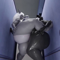 anthro balls big_balls big_butt big_penis black_body black_fur butt duo femboy femboy/femboy frottage fur genitals glans grey_body grey_scales hair hip_tuft huge_balls huge_butt huge_penis humanoid_genitalia humanoid_penis hyper hyper_balls hyper_genitalia hyper_penis male male/male penile penis penises_touching scales sex thick_thighs tuft white_hair syntaxerror raguda_(modeler) changed_(video_game) puro_(changed) aquatic canid canine canis fish goo_creature mammal shark wolf 1:1 2026 3d_(artwork) 3d_animation animated digital_media_(artwork) loop no_sound short_playtime video