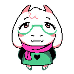 anthro eyewear floppy_ears fur glasses horn male pink_horn scarf snout solo white_body white_fur unknown_artist deltarune noelling_(meme) undertale_(series) ralsei bovid caprine goat mammal hi_res