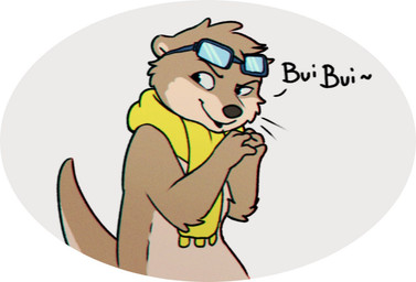 ambiguous_gender anthro eyewear eyewear_on_head goggles goggles_on_head scarf semi-anthro solo letodoesart lee_(tamerlee) mammal mustelid otter