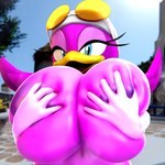 anthro beak big_breasts blue_eyes breasts eyewear female glistening glistening_body glistening_skin grope huge_breasts hyper hyper_breasts kerchief outside smooth_skin solo squish sunglasses palisal sega sonic_riders sonic_the_hedgehog_(series) wave_the_swallow avian bird hirundinid oscine passerine swallow_(bird) 1:1 3d_(artwork) absurd_res blender_(artwork) digital_media_(artwork) hi_res