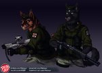 anthro dp12 duo gun japanese logo ranged_weapon shotgun spas-12 weapon predaguy capcom resident_evil umbrella_corporation umbrella_soldier_(resident_evil) canid canine canis domestic_dog kai_ken mammal spitz artist_logo hi_res