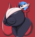 absurd_res anthro areola big_breasts bloodtail blue_areola blue_nipples breasts english_text female gardevoir generation_3_pokemon hanging_breasts helltaker hi_res huge_breasts huge_thighs humanoid hyper hyper_thighs nintendo nipple_piercing nipples not_furry piercing pokemon pokemon_(species) shiny_pokemon solo text thick_thighs