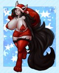 anthro anthrofied areola areola_slip arm_tuft bag big_breasts black_body black_fur black_hair black_lips black_nose bottomwear bra breasts christmas_clothing christmas_headwear claws clothed clothing costume curvy_figure ear_piercing ear_ring female fingers frutiger_metro fur grey_areola grey_body grey_fur hair hat headgear headwear heart_symbol holidays huge_breasts leg_tuft legwear lips long_hair long_tail looking_at_viewer mature_female multicolored_body pattern_background paws piercing pokemorph pube_peek pubes pubes_exposed red_bottomwear red_bra red_clothing red_eyes red_legwear red_shorts red_stockings red_underwear ring_piercing santa's_bag santa_costume santa_hat shorts simple_background smile solo sparkles sparkling_character sparkling_clothing sparkling_tail star star-shaped_background star_polygon stockings tail teeth thick_bottom_lip thick_thighs thigh_highs thigh_tuft tuft underwear voluptuous wide_hips y2k_(graphic_design) reilin christmas nintendo pokemon milfyena canid generation_3_pokemon mammal mightyena pokemon_(species) 2021 digital_media_(artwork) hi_res