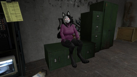 anthro big_breasts black_hair box breasts clothing container crate female filing_cabinet hair pink_clothing sitting solo sweater topwear trash white_hair 4wulfaz_(artist) zoidrawzaton_(modeler) garry's_mod scp_foundation valve_corporation mal0 scp-1471-a scp-1471-a_(mal0vent) canid canine canis malo mammal wolf 16:9 3d_(artwork) digital_media_(artwork) hi_res widescreen