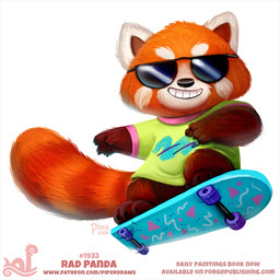 ambiguous_gender anthro bottomless brown_body brown_fur clothed clothing eyewear fur grin humor orange_body orange_fur pun radical semi-anthro simple_background skateboard skateboarding smile solo sunglasses teeth vehicle visual_pun white_background white_body white_fur piper_thibodeau ailurid mammal red_panda 1:1 2018 digital_media_(artwork) digital_painting_(artwork) painting_(artwork)