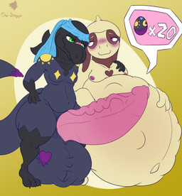 anthro balls belly big_balls big_belly big_butt big_penis blush blushing_profusely butt facial_scar genitals huge_balls huge_belly huge_penis huge_thighs hyper hyper_balls hyper_genitalia hyper_penis hyper_pregnancy kerchief looking_at_another male markings nuzzling penis pregnant pregnant_anthro pregnant_male scar thick_penis thick_thighs wide_hips conditional_dnp ori-doggo nintendo pokemon fan_character ori_(ori-doggo) generation_2_pokemon generation_7_pokemon pokemon_(species) salandit smeargle absurd_res hi_res