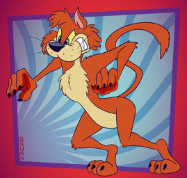 abstract_background anthro arm_tuft cheek_tuft chest_tuft claws devious_grin elbow_tuft facial_tuft fur green_eyes knee_tuft leg_tuft lucifer_the_tough_cat male multicolored_body multicolored_fur orange_body orange_fur ready_to_fight solo tuft two_tone_body two_tone_fur yellow_sclera gavanzude disney domestic_cat felid feline felis mammal alternate_version_at_paywall digital_drawing_(artwork) digital_media_(artwork) hi_res signature