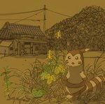 ambiguous_gender flower japan japanese_architecture landscape plant rural solo store geboku nintendo pokemon furret generation_2_pokemon pokemon_(species) low_res