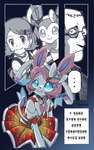 anthro bow_ribbon choker ellipsis female group jewelry male necklace text anlack fullmetal_alchemist nintendo pokemon serena_(pokemon) shou_tucker eeveelution generation_6_pokemon human mammal pokemon_(species) sylveon 5:8 comic english_text hi_res