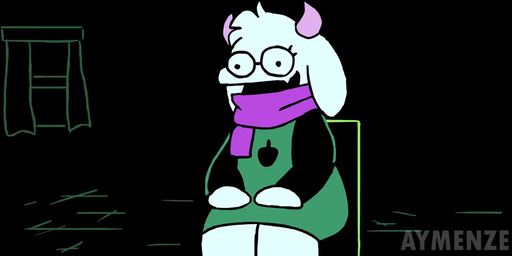 2_horns 67_(meme) anthro black_background chair clothing curtains dialogue eyewear floppy_ears furniture glasses green_clothing green_robe horn humor laugh lop_ears male male_anthro pink_horn pink_scarf profanity robe scarf simple_background solo text wearing_glasses white_body window aymenzero deltarune undertale_(series) ralsei boss_monster_(undertale) bovid caprine mammal animated artist_name meme short_playtime sound watermark