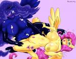 2013 big_breasts blue_eyes blue_hair blush breasts collar couple crown cutie_mark duo elbow_gloves equine eyeshadow female fluttershy_(mlp) friendship_is_magic gloves hair horn lesbian lipstick makeup mammal messy_hair moon my_little_pony navel nipples nude pink_hair plain_background plankboy princess_luna_(mlp) pubes pussy sex sparkles stockings winged_unicorn wings
Rating: Explicit
Score: 3
User: 2DUK
Date: March 24, 2014