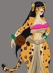 alternate_species anthro bandeau black_hair breasts clothed clothing ear_piercing female furrification hair navel piercing solo spots topwear tube_top wide_hips panthra78 dreamworks the_road_to_el_dorado chel_(the_road_to_el_dorado) felid jaguar mammal pantherine absurd_res digital_media_(artwork) hi_res